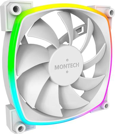 Lot de 3 Ventilateurs de boitier Montech AX120 RGB - 12cm (Blanc)