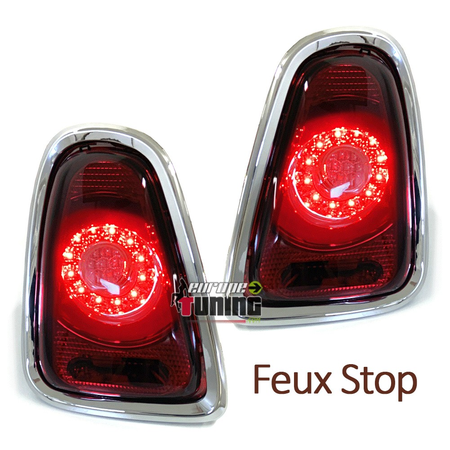 FEUX ROUGES LED RONDS CELIS POUR MINI COOPER R56 R57 2010-2015 LOOK F56 F57 (05426)