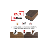 PACK 1 m² lame de terrasse composite coextrudé Supra avec ACCESSOIRES (4 coloris) 3600 x 145 x 23 mm - Coloris - Chêne foncé