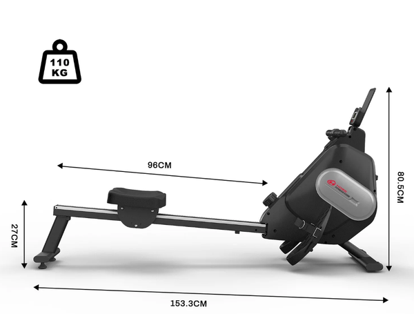 Rameur Magnétique – Machine de Fitness avec 16 Niveaux de Résistance pour Entraînement Cardio et Musculation