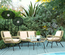 Salon de jardin 4 pers. 4 pièces style exotique coussins inclus beige