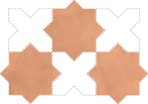 KASBAH STAR TERRACOTTA - Carrelage étoile à tacos 16,8x16,8 cm