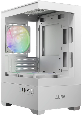 Boitier Mini Tour Micro ATX Gamdias Aura GC9M RGB avec panneaux vitrés (Blanc)