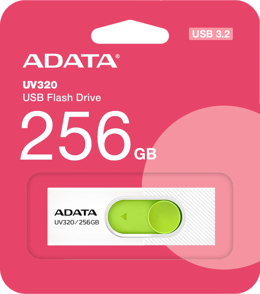 Clé USB 3.2 Adata UV320 - 256Go (Blanc/Vert)