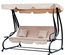 Balancelle de jardin 3 places convertible beige noir