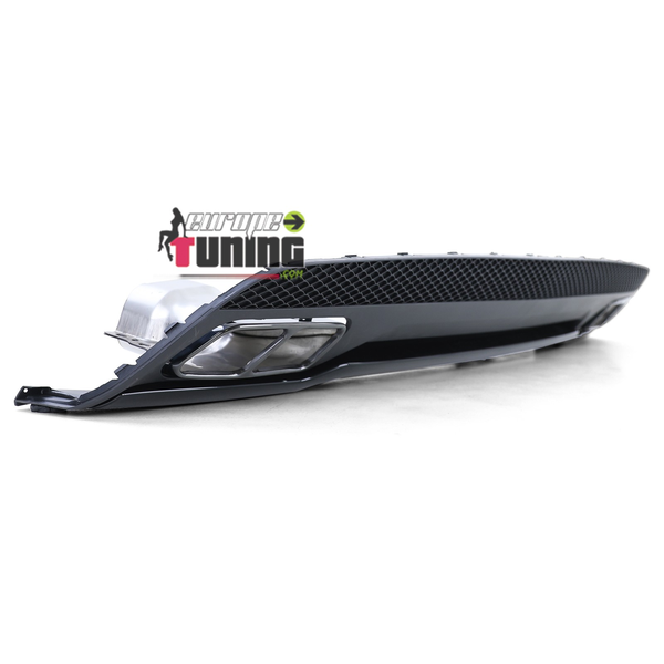 DIFFUSEUR FULL BLACK SPORT DOUBLES SORTIES MERCEDES CLASSE A W176 PH1 2012-2015 PACK SPORT (05485)