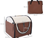 Sac de transport pour chien chat pliable marron beige