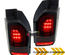 FEUX ROUGES NOIRS CELIS A LEDS DYNAMIQUES POUR VW T6 A HAYON / PORTE RABATTABLE (04898)