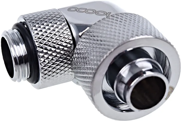 Raccord rotatif coudé à compression pour Tube Ø16mm - G1/4 Alphacool Eiszapfen (Argent)