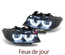 OPTIQUES PHARES NOIRS ANNEAUX LED 3D AU XENON BMW SERIE 3 E90 & E91 2008-2012 PH2 (05458)