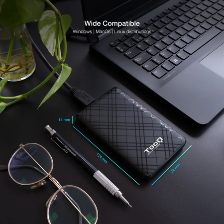 Boitier externe USB 3.1 TooQ TQE-2500 - S-ATA 2,5" (Noir)