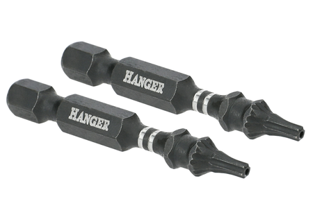 2 embouts impact 1/4'' étoile percée TTX25 longueur 50 mm - HANGER - 134069