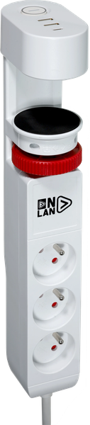 Multiprise sous table 3 prises OnLan Power Desk Station (Blanc)