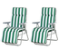 Lot de 2 chaises longues pliables bleu blanc