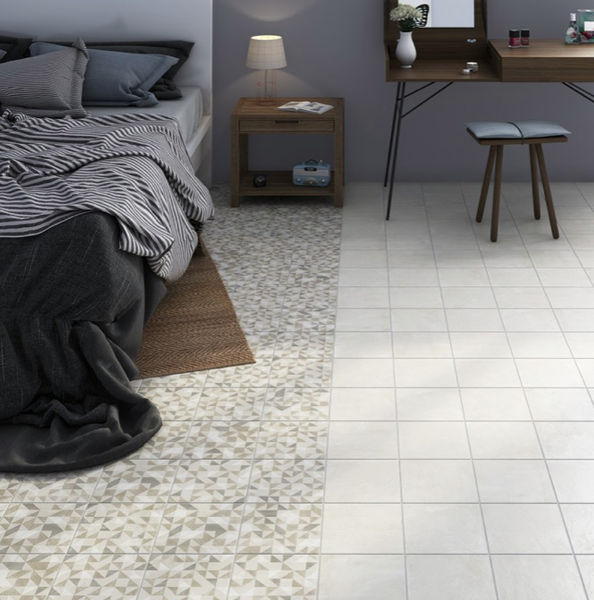 URBAN FOREST NATURAL - Carrelage 20x20 cm aspect béton géométrique Beige