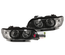 PHARES FEUX AVANTS NOIRS A ANNEAUX ANGEL EYES POUR BMW X5 E53 1999-2003 PHASE 1 (13808)