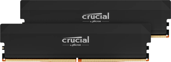 Kit Barrettes mémoire 64Go (2x32Go) DIMM DDR5 Crucial Pro OC Gaming 6000MHz (Noir)