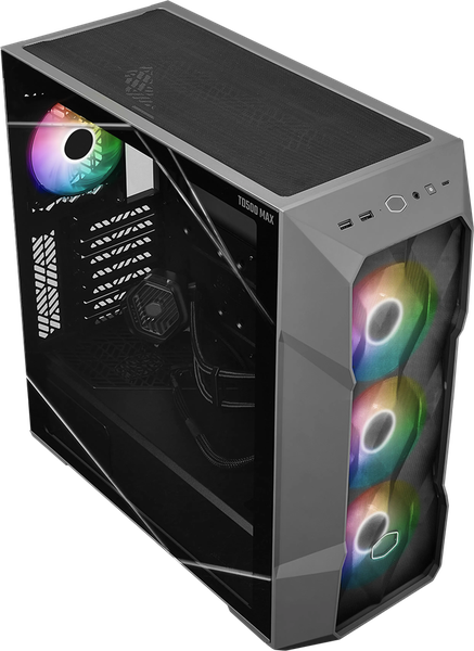 Boitier Moyen Tour ATX Cooler Master TD500 Max RGB avec panneau vitré (Gris) avec alimentation 850W