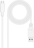 Câble Nanocable USB-A/C 3.1 M/M 2m (Blanc)