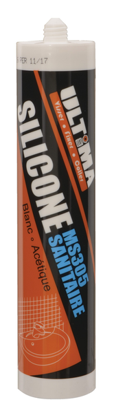 Silicone sanitaire blanc 300ml MS305 - ULTIMA - 16011
