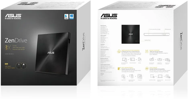 Graveur DVD externe slim Asus ZenDrive U9M (Noir)