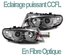 2 PHARES FEUX CHROME ANGEL EYES LED EN U CCFL BMW SERIE 3 E46 5 PORTES 2001-2005 (00562)