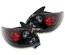FEUX TUNING SPORT NOIRS ET ROUGES AVEC LISERETS ROUGES POUR PEUGEOT 206 (13659)