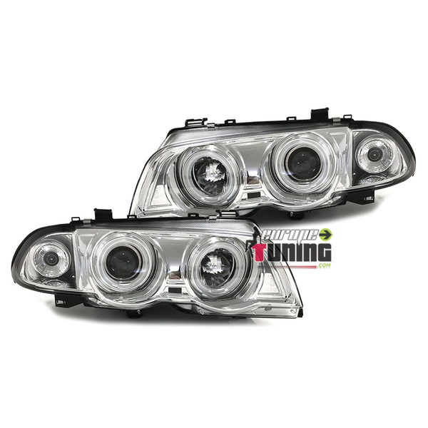 2 PHARES FEUX ANGEL EYES ANNEAUX LED CCFL BMW SERIE 3 E46 5 PORTES 1998-2001 (00595)