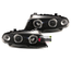 2 PHARES FEUX NOIRS ANGEL EYES ANNEAUX LED BMW SERIE 3 E46 5 PORTES 1998-2001 (03321)