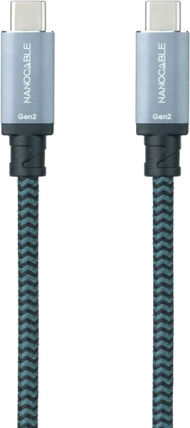 Câble Nanocable USB-C 3.2 M/M 2m 100W (Gris)