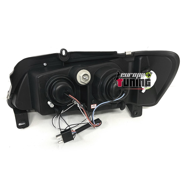 PHARES AVANTS NOIRS DOUBLE ANNEAUX ANGEL EYES LED PEUGEOT 106 PH2 (14610)