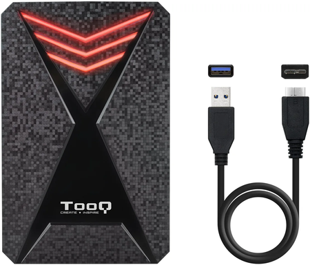 Boitier externe USB 3.1 TooQ TQE-2550 RGB - S-ATA 2,5" (Noir)