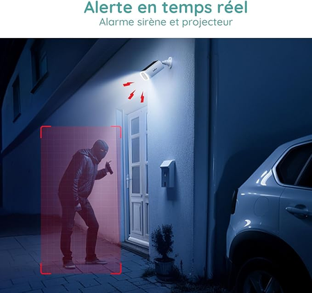 BOIFUN Caméra Surveillance WiFi Extérieure 2K sans Fil avec Panneau Solaire – Vision Nocturne Couleur, IP65, Détection Intelligente – Modèle 2025