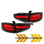 FEUX ROUGES NOIRS LED SEQUENTIELS DYNAMIQUES AUDI A4 B8 BERLINE PH2 A AMPOULES DE SERIE (05593)