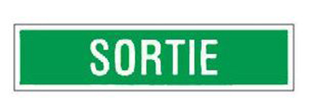 Panneaux d'évacuation rectangulaire 330 x 75mm ''Sortie'' - NOVAP - 4120881