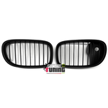 GRILLES CALANDRES NOIRES MATES SPORT BMW SERIE 7 F01 F02 LCI AVEC CAMERA 2012-2016 (05114)