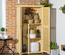 Armoire de jardin portes persiennes 2 étagères bois pin