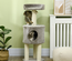 Arbre à chat griffoirs niche plateforme peluche grise