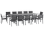 Ensemble de jardin 12 personnes table extensible gris