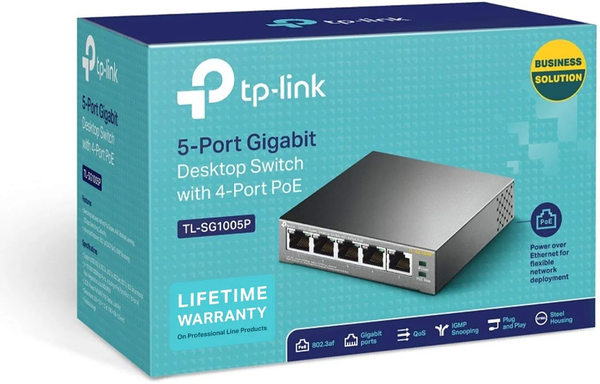 Switch réseau ethernet Gigabit TP-Link TL-SG1005P - 5 ports dont 4x PoE