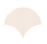 SCALE FAN CREAM - Faience écaille de poisson 10,6x12 cm crème beige brillant