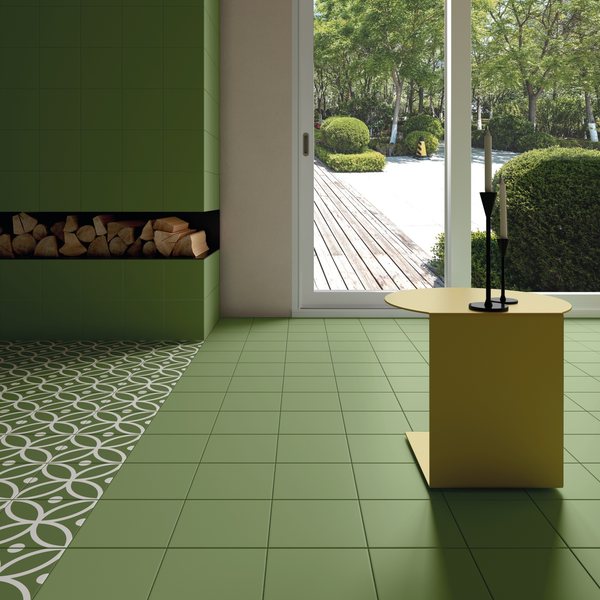 RIVOLI - UNI GREEN - Carrelage 20x20 cm aspect carreaux de ciment 30716