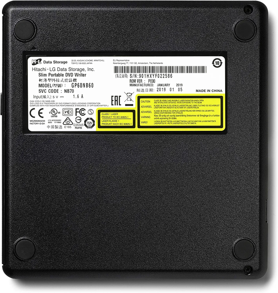 Graveur DVD externe slim Hitachi/LG GP60 (Noir)