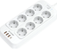 Multiprise 8 prises Blitzwolf BW-PC2 + 4xUSB et interrupteur 2m (Blanc)