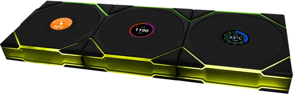 Lot de 3 Ventilateurs de boitier Lian Li Uni Fan TL Wireless LCD RGB - 12cm (Noir)