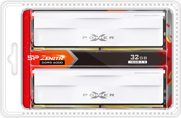 Kit Barrettes mémoire 32Go (2x16Go) DIMM DDR5 Silicon Power XPower Zenith 6000Mhz (Blanc)