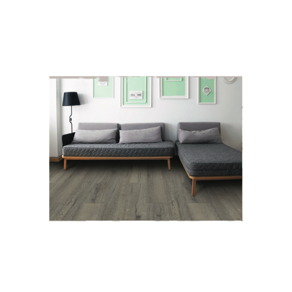 Sol SPC haute résistance clipsable tout en un gris 1,95 m² (couche d'usure de 0,5 mm) - Coloris - Chêne gris, Surface couverte en m² - 1,95