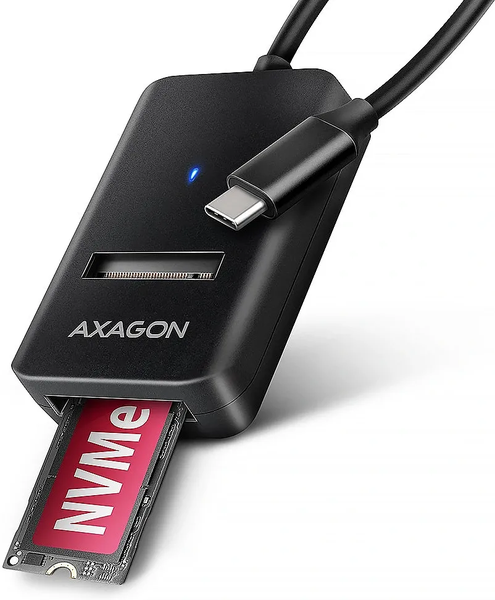 Adaptateur USB-C 3.2 Axagon ADM2-CM vers M.2 S-ATA/NVMe auto-alimenté