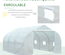 Serre tunnel de jardin grande taille porte + 6 fenêtres acier galvanisé PE haute densité blanc