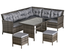 Salon de jardin 8 places résine tressée polyester gris